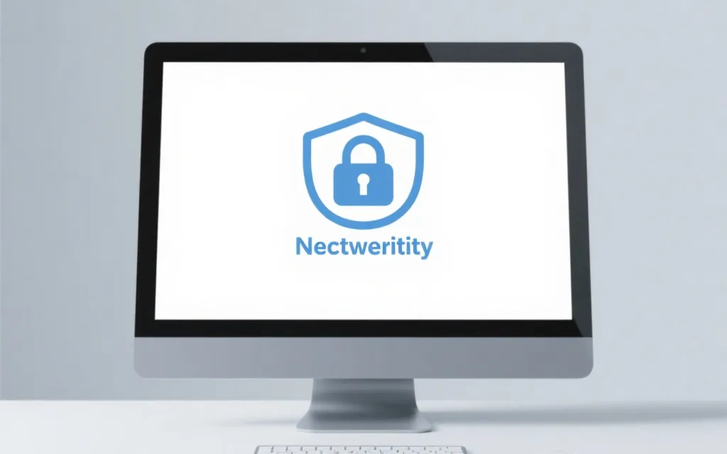 电脑屏幕前的安全提示界面与锁形图标，象征网络安全与合规观看